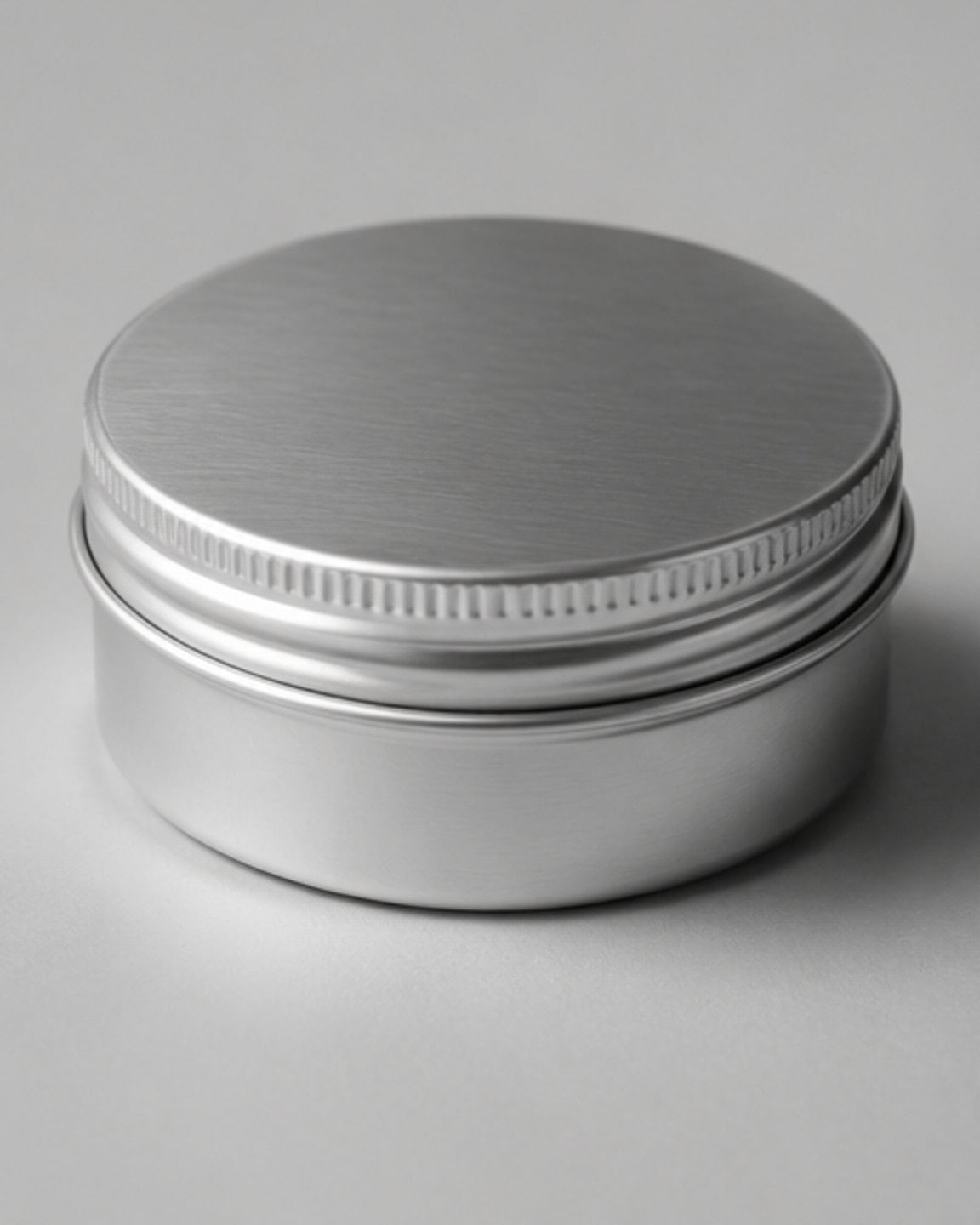 Brushed aluminium balm tin