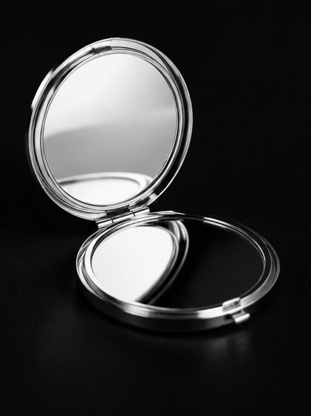 Open chrome compact mirror