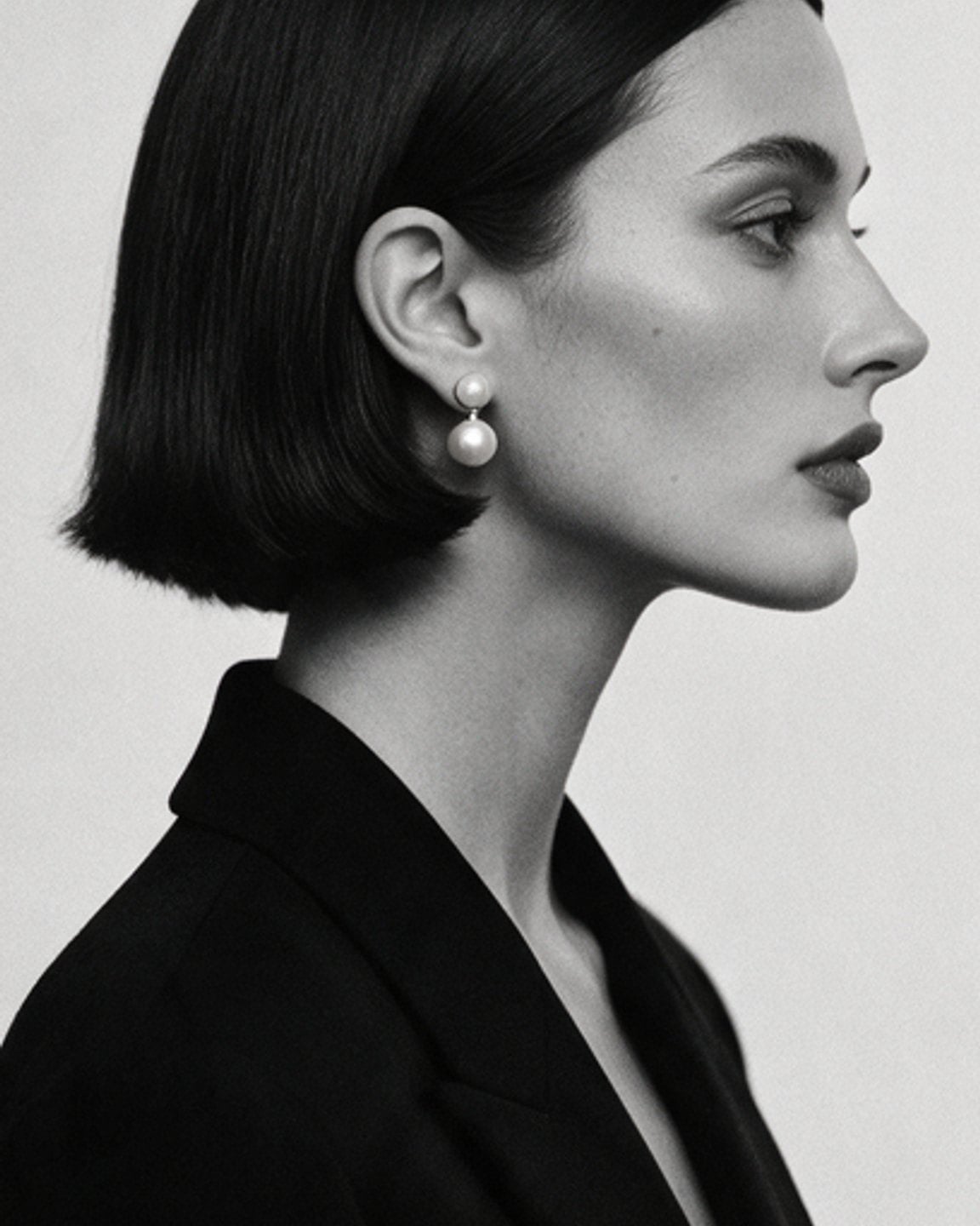 Profile portrait with pearl earring