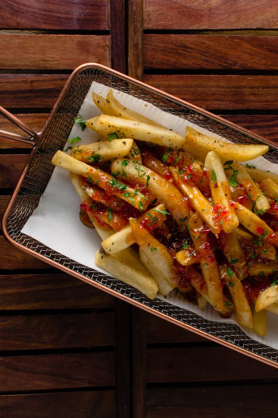 Basket of hand-cut fries