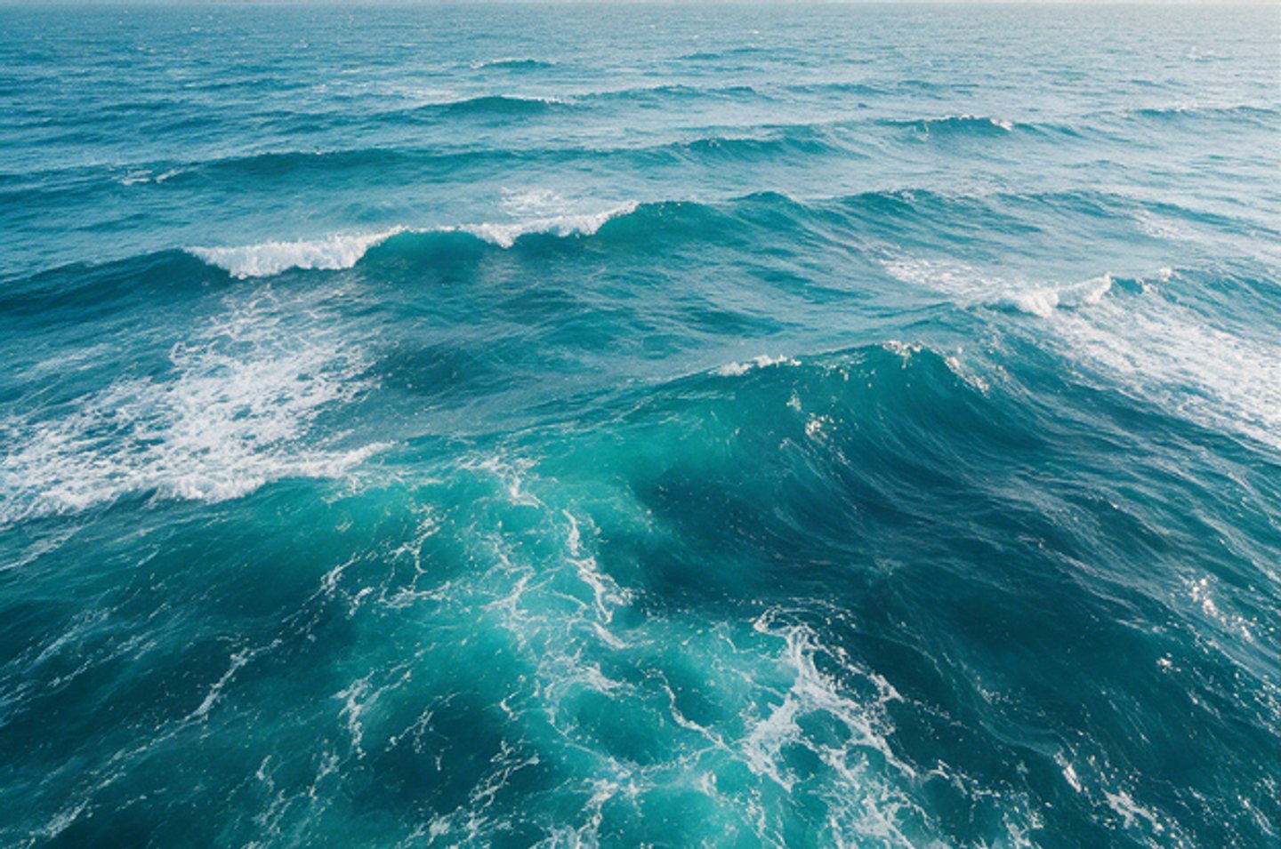 Open ocean swell under an overcast sky