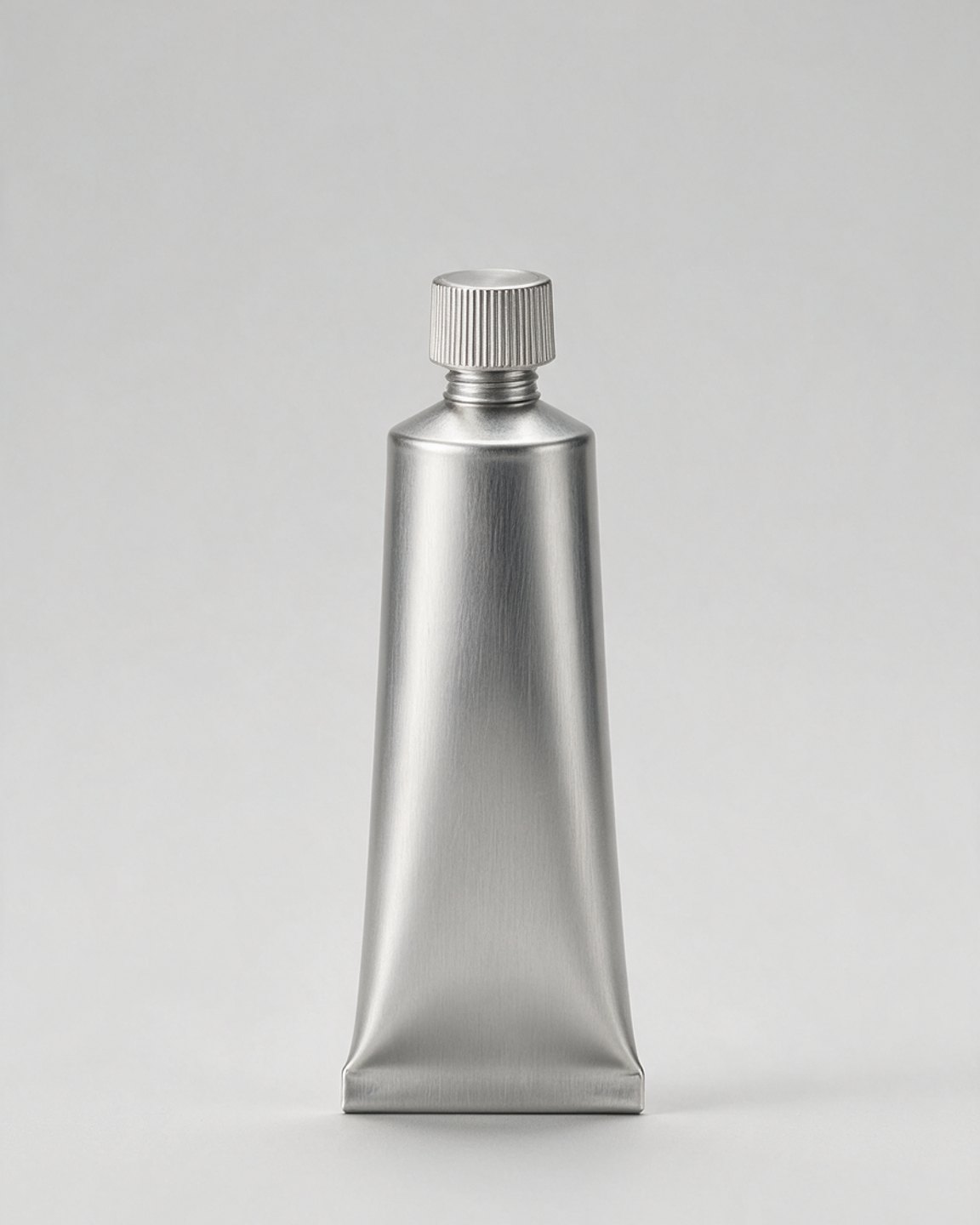Brushed aluminium hand cream tube